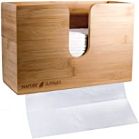 Nature Supplies Dispensador de Toallas de Madera de Bambú para Pared o Mesa - Para Papel Secamanos Zig Zag Plegadas en C…